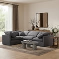 thumbnail image 2 of Meridian Furniture Indulge 123.5" Velvet L-Shaped Modular Sectional in Gray, 2 of 10