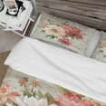thumbnail image 4 of Designart 'Red Painted Flowers on Vintage Postcard I' Cottage Duvet Cover Set, 4 of 4