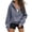 Dark Blue, variant on Womens Cropped Half Zip Hoodie, Raglan Sleeve Ribbed Hem Drawcord Hood Pullover with Pockets, Slim Medium Weight Fleece Cropped Half Zip Hoodie Women for Fall Street Campus Dating Travel Coffee