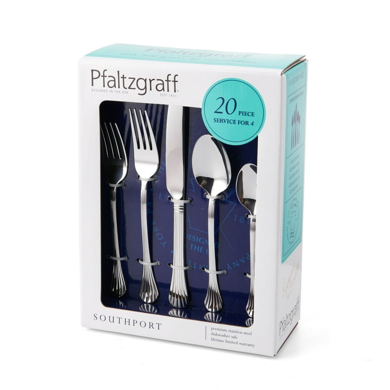 Free Shipping Pfaltzgraff 18.0 Stainless Steel Southport Set of 20 Set of 4 Walmart Walmart