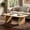Light Brown, variant on Fnova Farmhouse Coffee Table for Living Room, 47.24" Rectangle Wood Coffee Table, Easy Assembly
