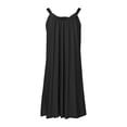 thumbnail image 4 of Pop Seller Women's Summer Sexy Suspender Dress Sleeveless Solid Color Dress Mini Sling Dress Black L, 4 of 8
