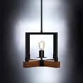 thumbnail image 4 of Luxury Modern Farmhouse Pendant, 11''H x 11''W, Matte Black & Rich Walnut Finish, Broadway Collection, by Urban Ambiance, 4 of 8
