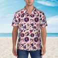 thumbnail image 2 of Sikiie Skull lips record Guitar Print Men's Hawaiian Shirt, Summer Beach Button Pocket Short Sleeve T-Shirt,X-Large, 2 of 7