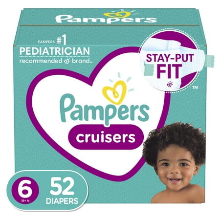 Pampers Cruisers Active Fit Taped Diapers, Size 6, 52 Ct