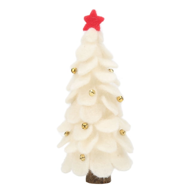 Adorno navideño de fieltro de lana para árbol de Navidad, decoración para el hogar, fiesta de Año Nuevo, color blanco, tamaño grande, 2023