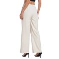 thumbnail image 6 of HDE Women's Linen Drawstring Pants Wide Leg Trouser with Pockets Khaki Sand - S Short, 6 of 6