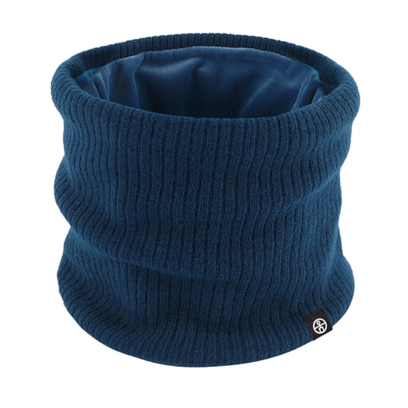 Wdgfv Winter Knitted Neck Warmer Scarf Double Layer Lined Thermal For Cold Weather And Outdoor Activities Blue One Size