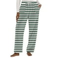 thumbnail image 5 of Tnhcen Women's Striped Flannel Pajama Pants Winter Fleece-Lined Sleepwear 100% Polyester Elastic Waist Lounge Pants Soft Cozy Home Wear S-2XL, 5 of 7