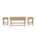 thumbnail image 4 of Costaelm Paradise 3-Piece Set Outdoor Patio Adirondack Coffee Table and Square Side Table, Teak, 4 of 10