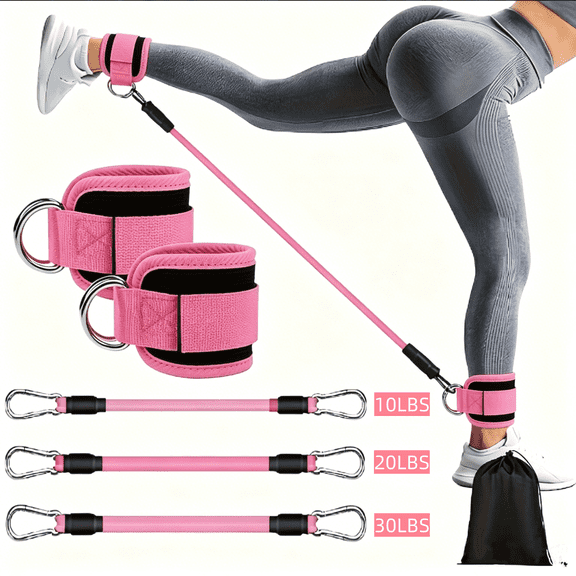 Zanzike Ankle Straps for Cable Machines Padded One Size Glute Kickback Gym