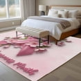 thumbnail image 5 of Pink Ribbons Washable Living Room Rugs 5'x7', Flower Floral Leaf Caring For Breast Cancer Low Pile Throw Large Area Rugs Non-Slip Sturdy Edge Binding Carpet for Dining Room Bedside Kitchen, 5 of 9