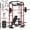 Power Cage-Red/Home Gym Package(100LB Plates), variant on Mikolo Power Rack Cage, 1200LBS Weight Cage with 800LB Capacity Adjustable Weight Bench, 1500LB Capacity Barbell and 230LB Black Plate Set