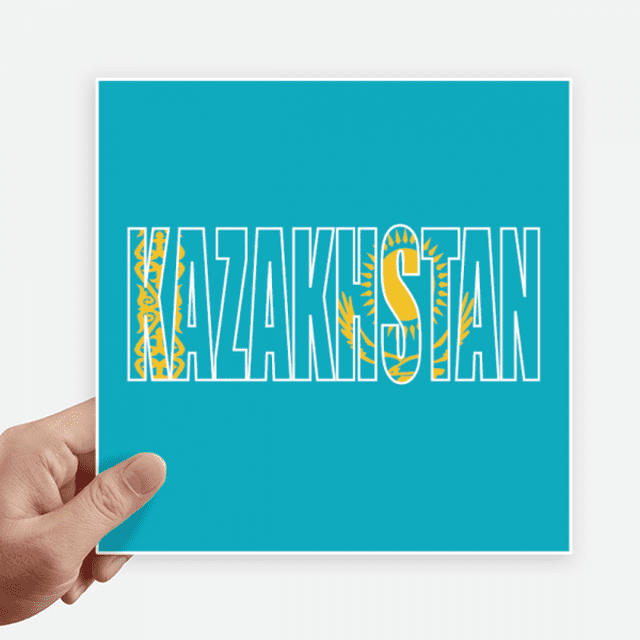 Autocollant Drapeau du Kazakhstan, Étiquettes Murales pour Ordinateur Portable, Autocollant Auto-Adhésif