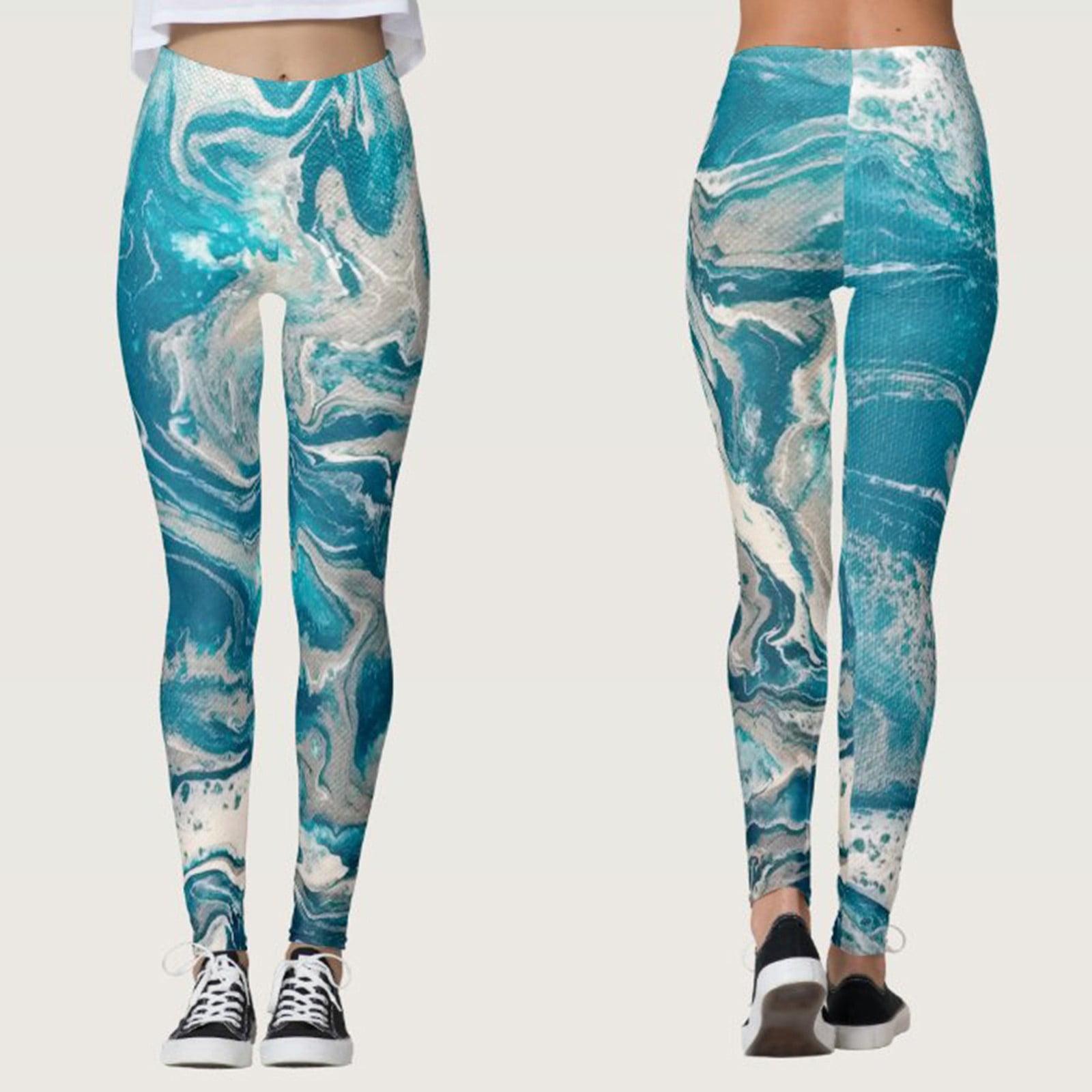 Women Colorful Floral Custom Print Navy Daisy Leggings Skinny Pants For Yoga Running Pilates - Walmart.com