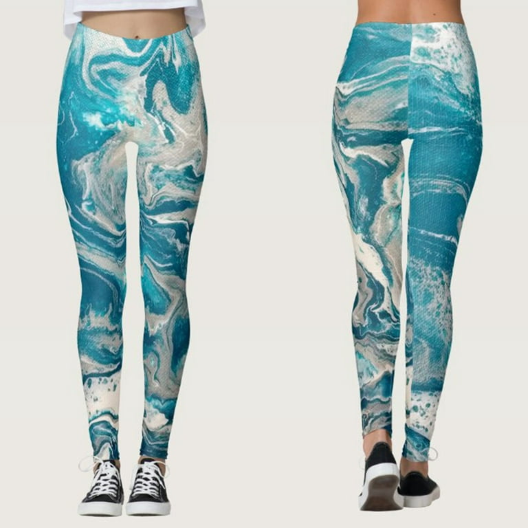 plus Size Yoga Pants for Women Womens Yoga Pants with Pockets Women Custom  Floral Colorful For Yoga Running Pants Pilates Daisy Print Navy Leggings
