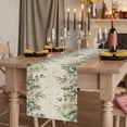 thumbnail image 3 of Spring Eucalyptus Cotton Linen Table Runner for Dining Kitchen, Summer Botanical Leaves Beige Watercolor Wedding Outdoor Party Tablerunners, Dresser Scarf Coffee Tablecloth Runners 13x70 Inches, 3 of 9