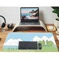 thumbnail image 6 of Cute Anime Desk Mat Kawaii Mousepad, Anime Street Aesthetics Desk Pad XXL, Japanese/Korean Lo-fi Drawing, Cute Green Blue Nature Mouse Pad Computer Keyboard Mat, Office Desk Pad Protector, 6 of 6