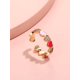 thumbnail image 1 of 1pc New Style Simple & Cute Colorful Heart Shaped Copper Joint Ring Suitable For Daily Wear By Women, 1 of 4