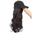 thumbnail image 4 of SEGO Baseball Cap Wigs Synthetic Long Curly Wavy Wig Hat With Hair Extensions Attached Hairpieces For Women Adjustable Black Caps With Magic Paste, 4 of 7