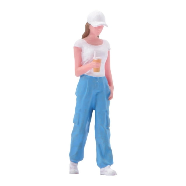 Modelo de figuras de niña en miniatura, accesorios de escena de figuras de personas pequeñas simulación realista 1 87