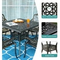 thumbnail image 3 of MEETWARM 5-Piece Patio Dining Set with 4 Chairs and 1 Square Table, Cast Aluminum, Black, 3 of 7