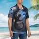 thumbnail image 3 of Balery Black And Blue Lightning Dragon Camisas hawaianas de manga corta para hombre, camisas playeras de corte holgado, camisas de vacaciones con botones,X-Large, 3 of 7