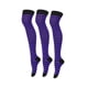 thumbnail image 1 of Calceta Larga Medieta Rayada Algodón Moda Mujer 3 Piezas Violeta Unitalla, 1 of 5