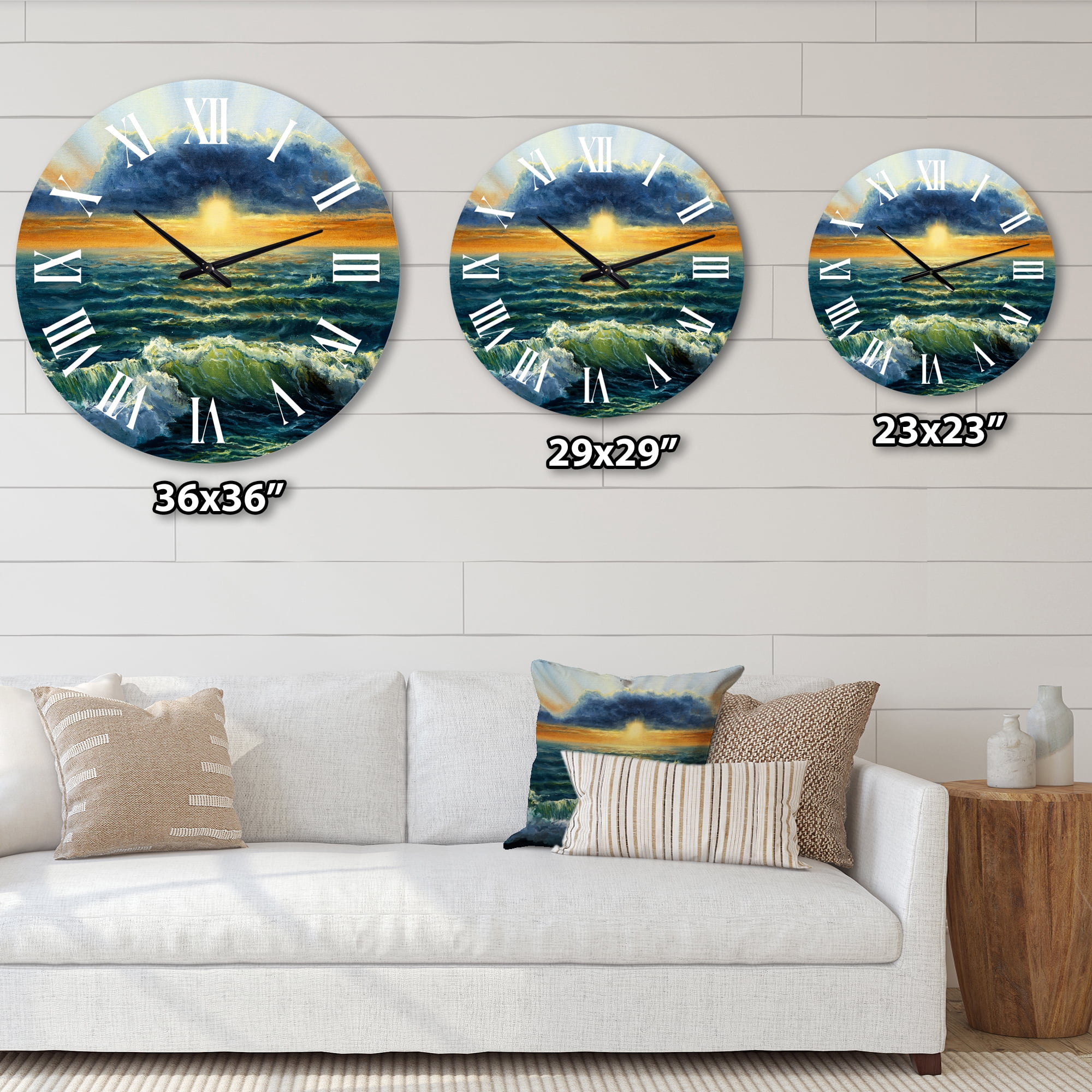 Designart 1 in Coastal Wall Clock