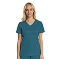 thumbnail image 1 of Elements Women's EL9115 Four Way Stretch Mock Wrap Scrub Top Caribbean 2X-Large, 1 of 6