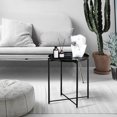 thumbnail image 2 of Modern Living Room Round Side Folding End Coffee Table for Outdoor or Indoor,Black, 2 of 7