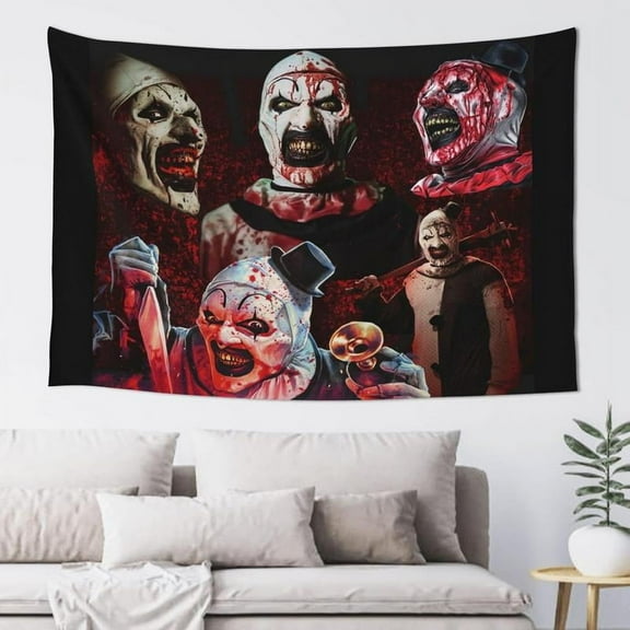 Falqeud Terrifier 2 Tapestry Wall Hanging Home Decoration Wall Blanket Dormitory Living Room Bedroom Backdrop Poster
