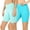 2PK:BLUE MINT/ICE BLUE, variant on 2 Packs of Womens & Plus Soft Cotton Stretch Knee Length Leggings Fitness Sport Biker Shorts