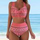 thumbnail image 4 of Gibobby Conjunto de Traje de Baño para Mujer Bikini de cintura alta para mujer, bañadores sexys de dos piezas con realce, traje de baño Vintage, conjunto(Rojo,CH), 4 of 5