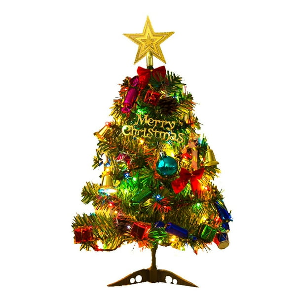 Árbol de Navidad 50 cm con luces YONGSHENG decoración de mesa PVC 30 LED