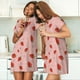 thumbnail image 4 of Fotbe Strawberry Bata de Dormir para Mujer con Estampado, Camisón de Algodón de Manga Corta, Ropa de Dormir Casual, 4 of 6