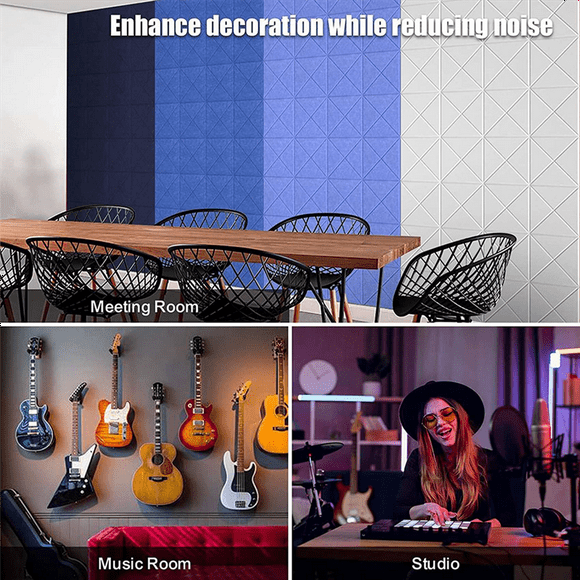 24 Pack Acoustic Panels,Sound Proof Padding,Beveled Edge Sound Absorbing Panels,for Acoustic Treatment and Wall Decor,Et