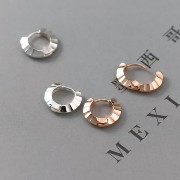 K-KED 925 Sterling Silver 12mm Sleeper Hoop Earrings-Silver