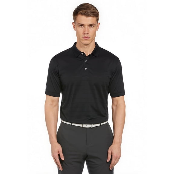 men's golf short sleeve pique open mesh polo shirt, black, 3x-large