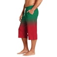 thumbnail image 5 of Mens Swim Trunks Men's Gradient Print Casual Drawstring Cropped Capri Pants Resort Swim Trunks Beach Shorts with Elastic Waist Quick-Dry Summer Pants for Vacation Travel Red 2XL, 5 of 9