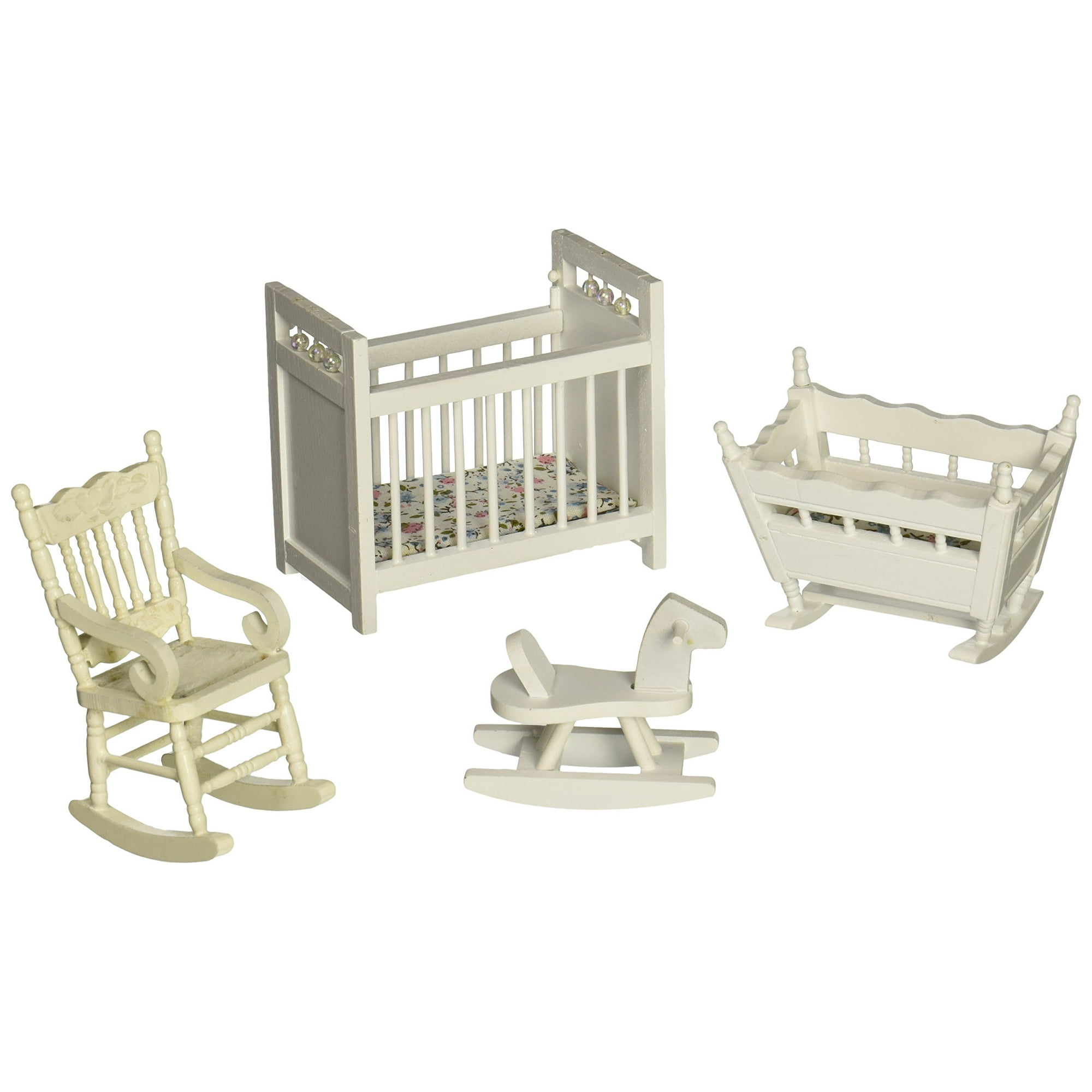 Melissa Doug Classic Wooden Dollhouse Nursery Furniture 4 Pcs