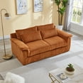 thumbnail image 2 of 74 Inch Cloud Corduroy Loveseat Sofa Modern 2 Seater Couch for Small Spaces Living Room Bedroom Orange Comfortable Upholstered Sofa, 2 of 9