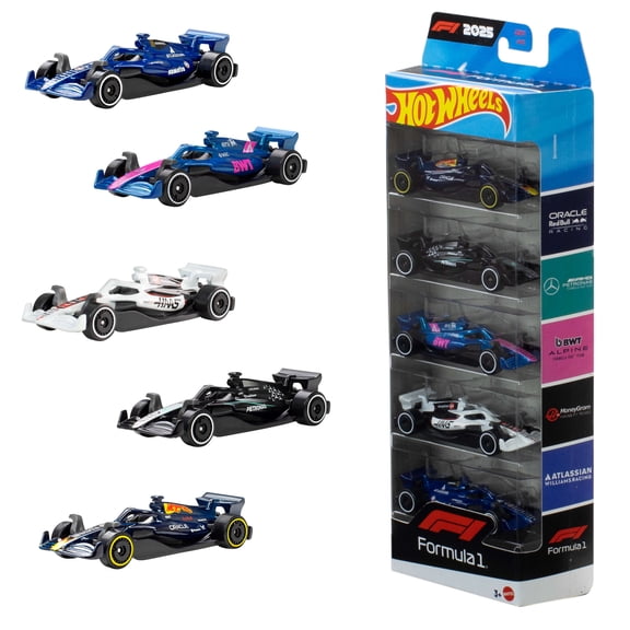 Hot Wheels Formula 1® 5-Pack, Set of 5 Die-Cast Toy F1® Cars in 1:64 Scale