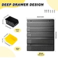 thumbnail image 4 of Wall Mounted Storage Bins Organizer Set, 30PCS Plastic Nut & Bolt Organizer with Pegboard, Screw Storage Bins for Garage, Workshop, Craft & Hardware Organization (Yellow & Black, Small), 4 of 7
