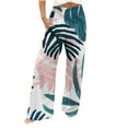 thumbnail image 2 of Lilgiuy Women Casual Printing Pockets Elastic Waist Comfortable Straight Loose Pants for Fishing Outdoor Activities, 2 of 5