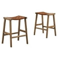 thumbnail image 2 of Modway Saoirse Faux Leather Wood Counter Stool - Set of 2 in Walnut Brown, 2 of 10