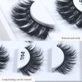 thumbnail image 2 of 3D 3 pares de pestañas postizas cruzadas naturales herramienta de maquillaje pestañas de visón # S-013, 2 of 8