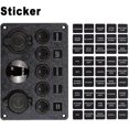 thumbnail image 3 of 12v / 24v Control Panel, 5 Groups Of Rocker Switch Panels, With 5v 4.2a Dual Usb Charger, Waterproof Led Voltmeter, 3 of 5