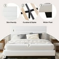 thumbnail image 6 of Einfach Full Bed Frame, Platform Bed Frame with Panel Upholstered Velvet Headboard, White, 6 of 7