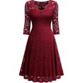 thumbnail image 4 of Leesechin Women Bodycon Dresses Lace Short Sleeves Cocktail Dress Prom Ballgown Vintage Formal Ball Gown, 4 of 5